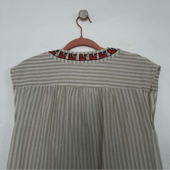 Madewell Striped Embroidered Tunic Top Size S - Picture 6 of 7